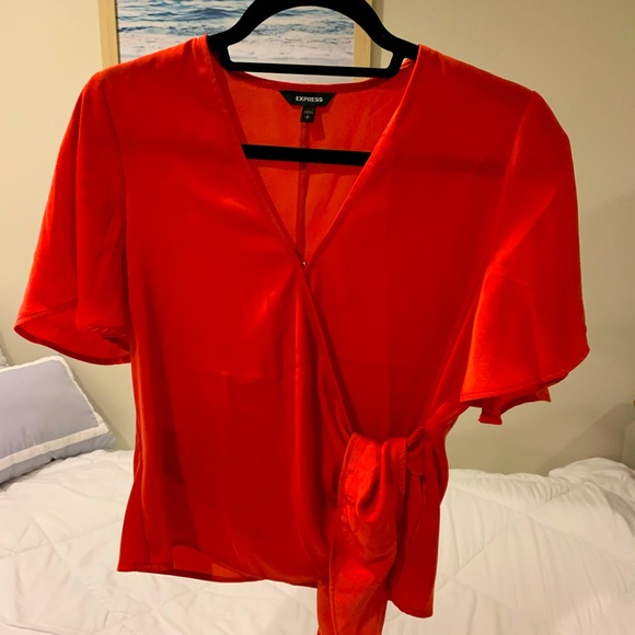 Express Red Flowy Dress Top - Picture 2 of 5